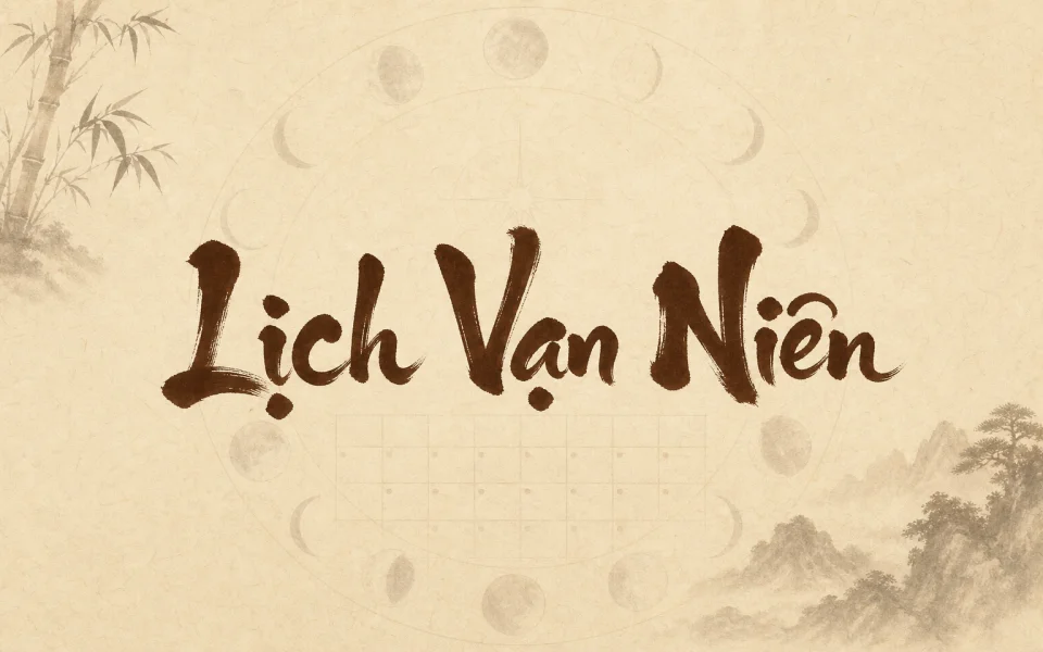 Thư pháp mực tàu — Lịch Vạn Niên