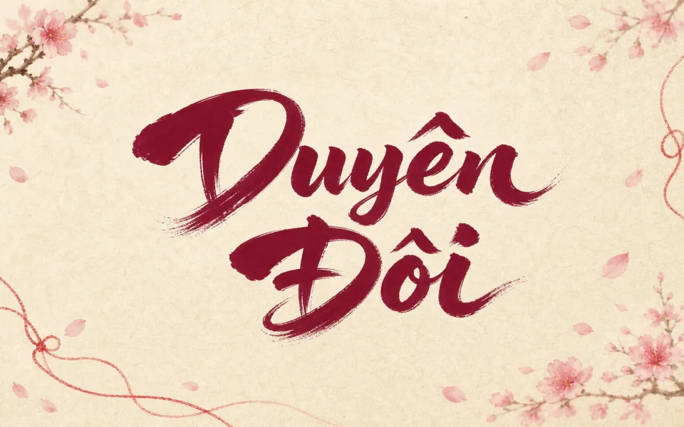 Thư pháp mực tàu — Duyên Đôi